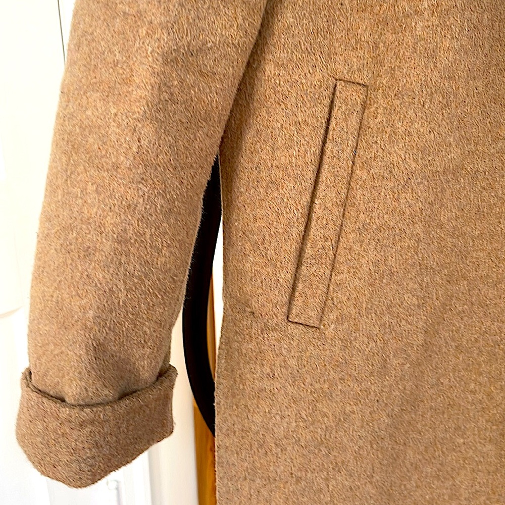 Tan Wool Jacket Coat Size Medium M - Picture 3 of 7